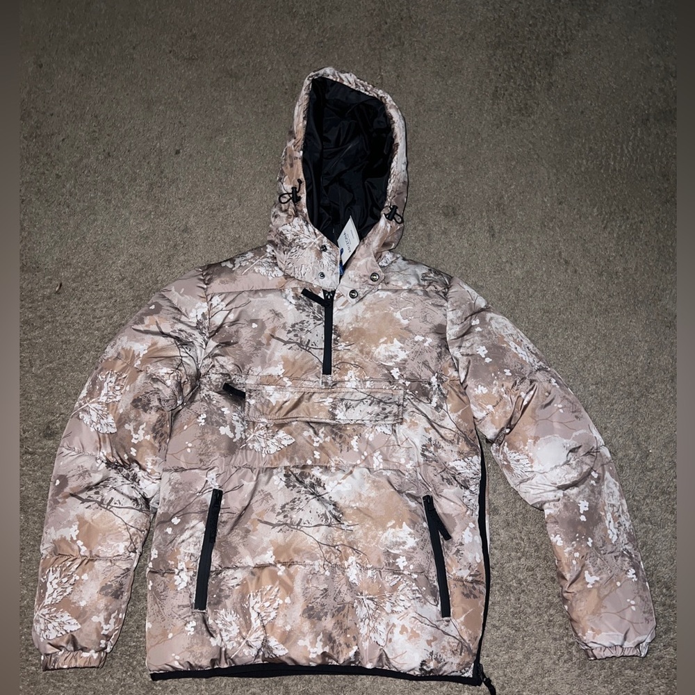 Water Resistant Heavyweight Puffer Jacket  Arizona Men's Camo Hooded, Size:Small